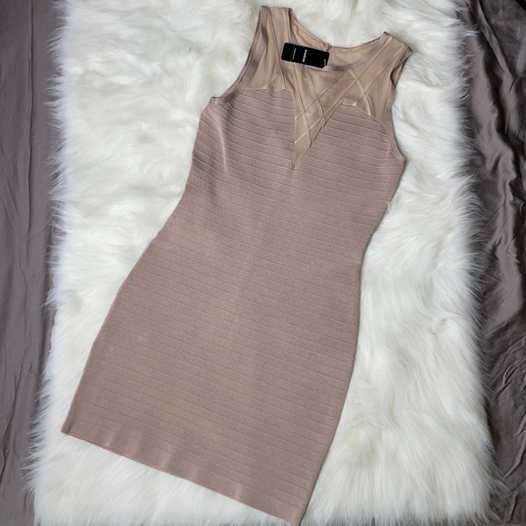 Bebe Dresses Bebe Taupe Bodycon Sheer Vplunge Dress Nwt Poshmark Bebe Dresses Bebe Taupe Bodycon Sheer Vplunge Dress Nwt Poshmark